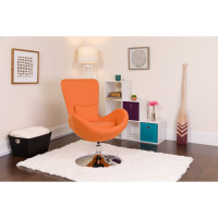 Flash Furniture Fabric Egg Series Reception-Lounge-Side Chair in Orange